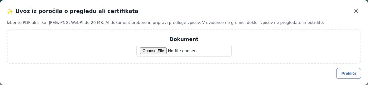 Prvi korak: izbira datoteke