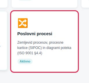Ploščica Poslovni procesi na domači strani