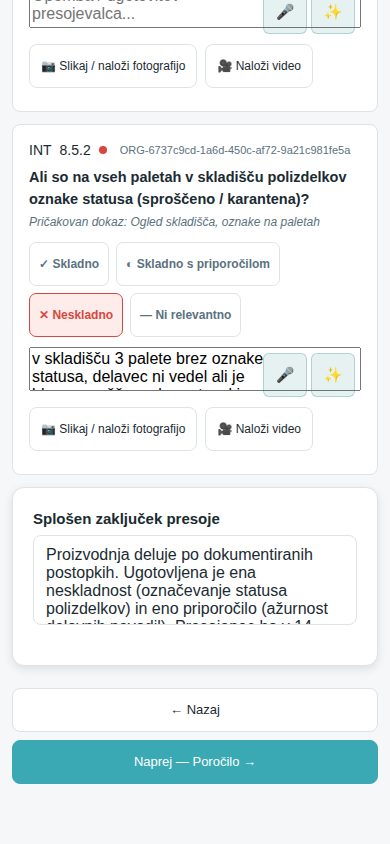 Korak Ugotovitve na telefonu: ocena, opomba, gumba za dokaze in zaključek
